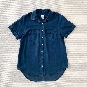 A New Day Tencel Indigo Chambray Utility Shirt